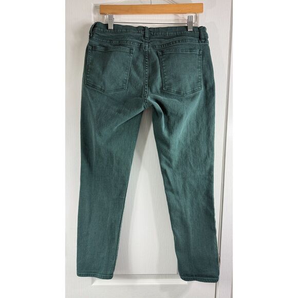 J Crew Women's Green Denim Skinny Jeans Stretch Zipper Front Pockets Size 30 - Picture 2 of 11